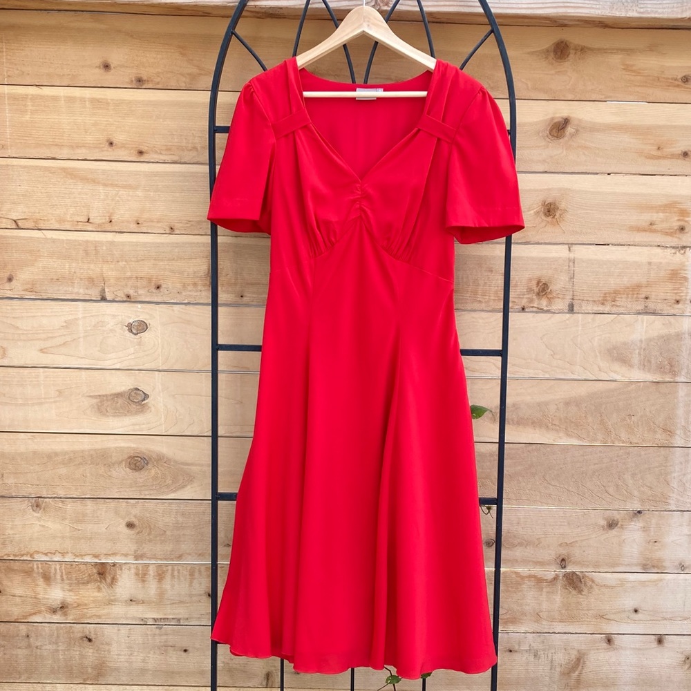 Red eShakti dress.